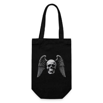 Winged Skull Gothic Emblem - Gift Bag for Bottles - black - Front