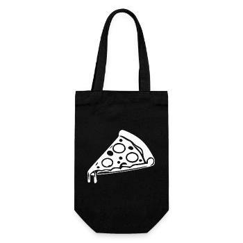 Pizza Slice Gift Pizzeria - Gift Bag for Bottles - black - Front