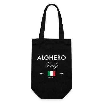 Alghero Sardinien Koordinaten Reise Souvenir - Geschenkbeutel für Flaschen - Schwarz - Vorne