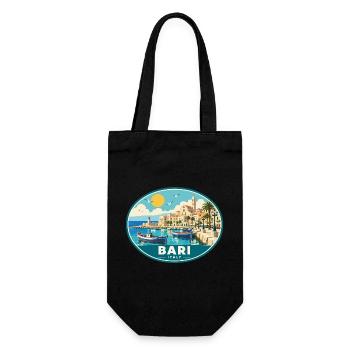Erleben Sie Bari an der italienischen Adriaküste - Geschenkbeutel für Flaschen - Schwarz - Vorne