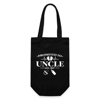 Pregnancy Announcement 2027 Promoted to Uncle - Geschenkbeutel für Flaschen - Schwarz - Vorne