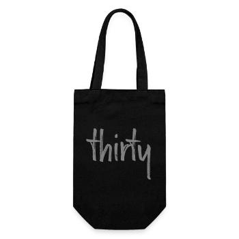 30 thirty 30.Geburtstag Geschenk Zahl 30 Nummer - Geschenkbeutel für Flaschen - Schwarz - Vorne
