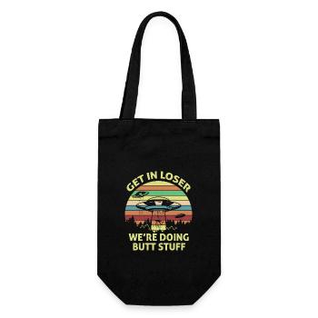 Get In Loser We're Doing Butt Stuff Vintage Shirt - Gift Bag for Bottles - black - Front
