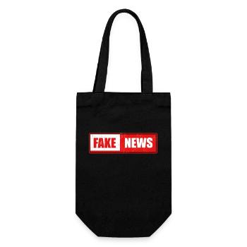 internet, fake news - Falsche Nachrichten - Geschenkbeutel für Flaschen - Schwarz - Vorne