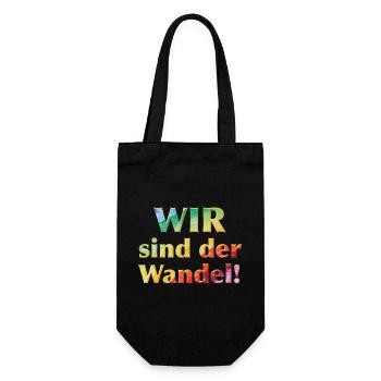 Wir sind der Wandel - Sonja Ariel von Staden - Geschenkbeutel für Flaschen - Schwarz - Vorne