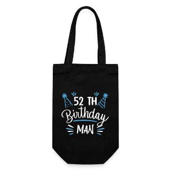 52 years - birthday gift 52 years - Gift Bag for Bottles - black - Front