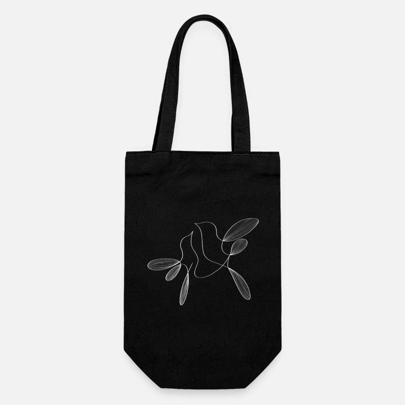 Lineart fliegendes Vogelpaar - Geschenkbeutel für Flaschen - Schwarz