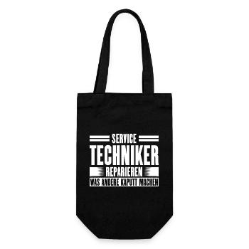 Servicetechniker Support Lösung Spruch Service - Geschenkbeutel für Flaschen - Schwarz - Vorne