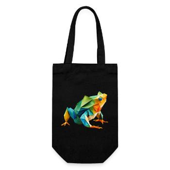 Origami Geometrie Frosch bunt modern arty - Geschenkbeutel für Flaschen - Schwarz - Vorne