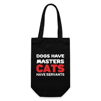 Cats have servants - Gift Bag for Bottles - black - Front