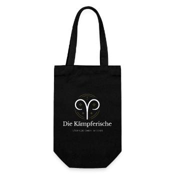 Widder Sternzeichen Logo Widder - Geschenkbeutel für Flaschen - Schwarz - Vorne