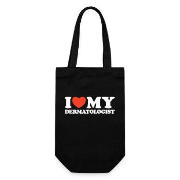 I Love My Dermatologist Heart Shirt - Gift Bag for Bottles - black - Front