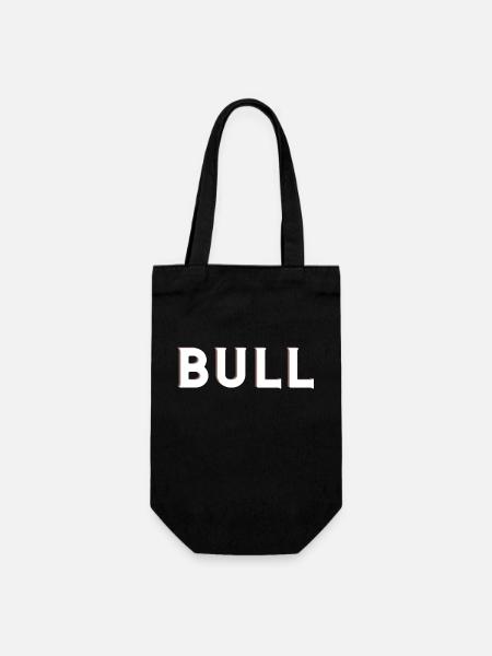 Taureau, Texte, Conception de logo, - Sac à bouteille - noir