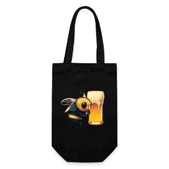 Sweet bee with special nectar: beer - Gift Bag for Bottles - black - Front
