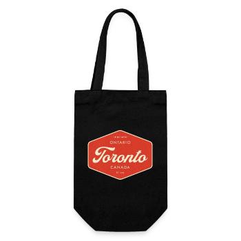 Toronto Retro Schild - Geschenkbeutel für Flaschen - Schwarz - Vorne