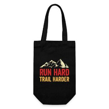 Run Hard. Trail Harder - Gift Bag for Bottles - black - Front