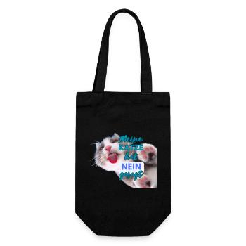 Meine Katze hat NEIN gesagt - Spruch - Geschenkbeutel für Flaschen - Schwarz - Vorne