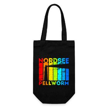 Pellworm Vintage Nordsee Urlaub - Geschenkbeutel für Flaschen - Schwarz - Vorne