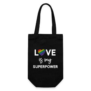 Mois de la fierté - LGBTQ+ L’amour est mon superpouvoir - Sac à bouteille - noir - Devant