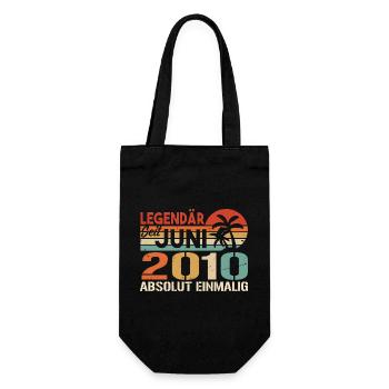 Legendär seit Juni 2010 - Geburtstag 2010 - Geschenkbeutel für Flaschen - Schwarz - Vorne