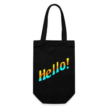 Hello! - Geschenkbeutel für Flaschen - Schwarz - Vorne