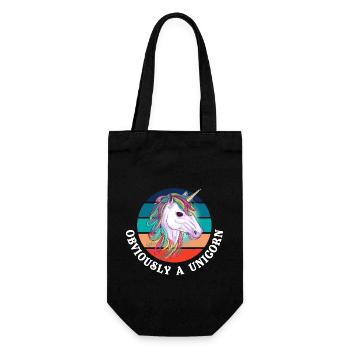 Obviously A Unicorn - Gift Bag for Bottles - black - Front