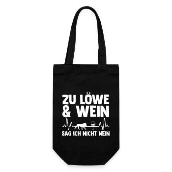 Löwe Löwen - Geschenkbeutel für Flaschen - Schwarz - Vorne