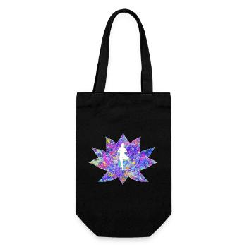 Bunte Lotus Yoga Galaxy Design - Geschenkbeutel für Flaschen - Schwarz - Vorne