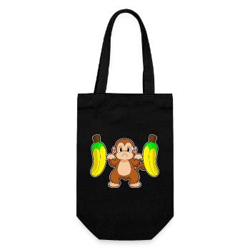 Monkey Bodybuilder Barbell Bodybuilding - Gift Bag for Bottles - black - Front