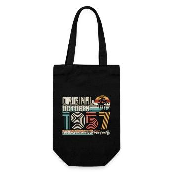 Oktober 1957 Geburtstag Oktober 1957 Geschenk 1957 - Geschenkbeutel für Flaschen - Schwarz - Vorne