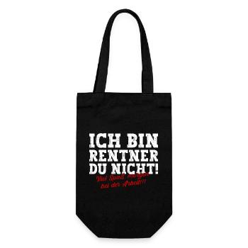Rentner Rentnerin Rente Geschenk Ruhestand - Geschenkbeutel für Flaschen - Schwarz - Vorne