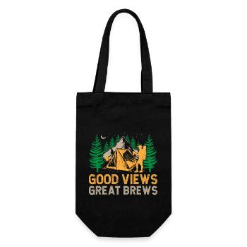 Wandern Bergsteigen Trekking Natur Outdoor Alco - Geschenkbeutel für Flaschen - Schwarz - Vorne