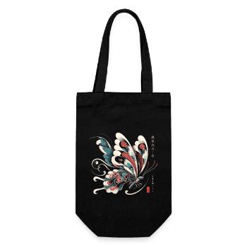 Papillon en fleur de cerisier : esthétique japonaise - Sac à bouteille - noir - Devant