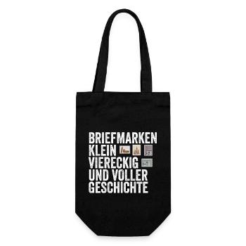 Philatelie Briefmarkensammlung Briefmarkensammler - Geschenkbeutel für Flaschen - Schwarz - Vorne