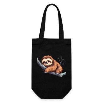 Cute sleeping sloth for sloth fans - Gift Bag for Bottles - black - Front