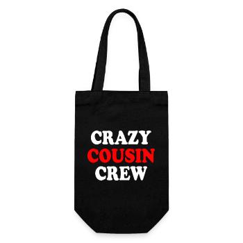 Crazy cousin crew - Geschenkbeutel für Flaschen - Schwarz - Vorne