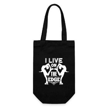 Figure Skating Figure Skating I Live On The Edge - Gift Bag for Bottles - black - Front