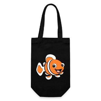 Humour petit poisson clown - Sac à bouteille - noir - Devant