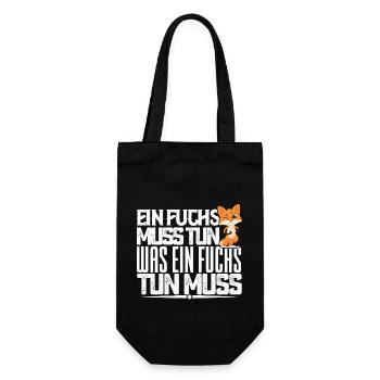 Ein Fuchs muss tun, was ein Fuchs tun muss. quotes - Geschenkbeutel für Flaschen - Schwarz - Vorne