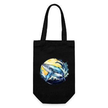 Baleine bleue - Sac à bouteille - noir - Devant