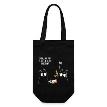 Dude Did You Eat The Last Unicorn? Cat Unicorn - Geschenkbeutel für Flaschen - Schwarz - Vorne