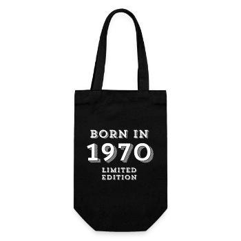 1970er Jahre, Geburtsjahr, Jahrgang - Geschenkbeutel für Flaschen - Schwarz - Vorne