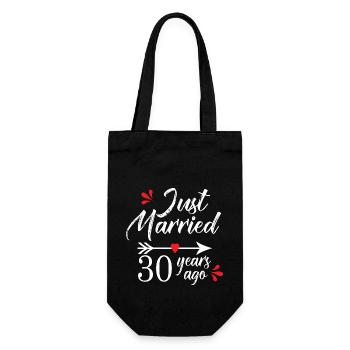 Hochzeitstag 30 Jahre verheiratet seit 30 Jahren - Geschenkbeutel für Flaschen - Schwarz - Vorne
