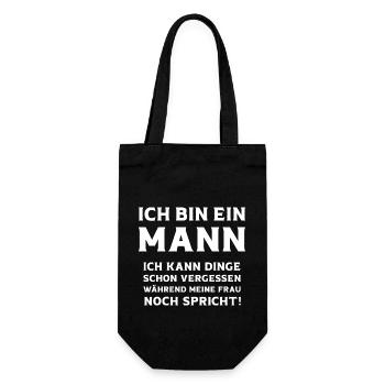 Ich bin ein Mann ich kann Dinge vergessen Männer - Geschenkbeutel für Flaschen - Schwarz - Vorne
