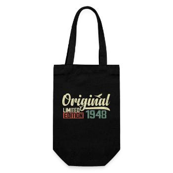 Born in 1948 Vintage Retro Birthday 1948 Gift - Gift Bag for Bottles - black - Front