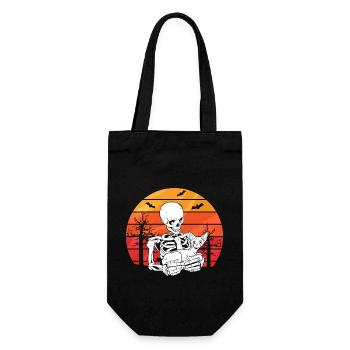 Skeleton Sphynx Cat - Gift Bag for Bottles - black - Front