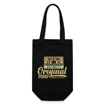 Original 2008 Jahrgang - 2008 Geburtstagsgeschenk - Geschenkbeutel für Flaschen - Schwarz - Vorne
