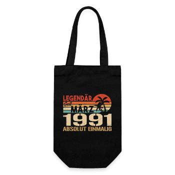 Legendary since March 1991 - absolutely unique - Gift Bag for Bottles - black - Front