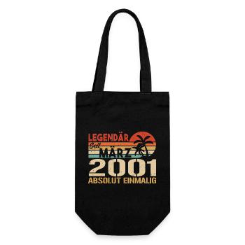 Legendär Seit März 2001 - Absolut Einmalig - Geschenkbeutel für Flaschen - Schwarz - Vorne