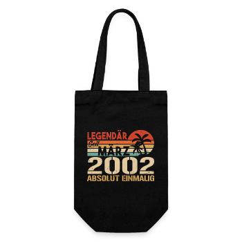 Legendary since March 2002 - absolutely unique - Gift Bag for Bottles - black - Front